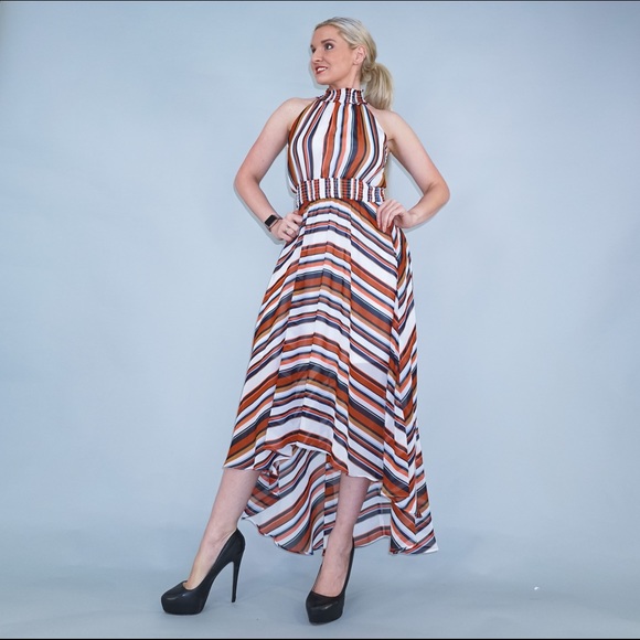 Stripe Boho High Low Dress - Picture 4 of 13